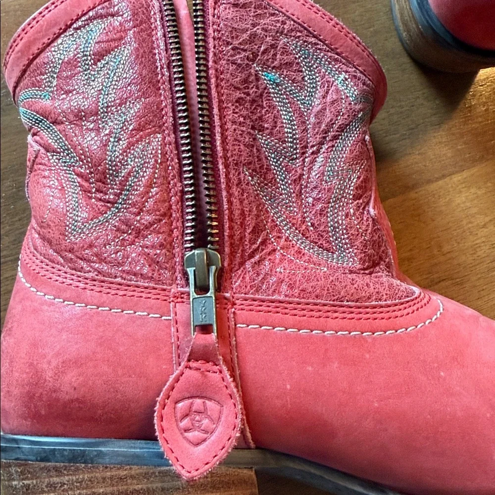 Ariat Red  Leather Boots - Picture 7 of 10